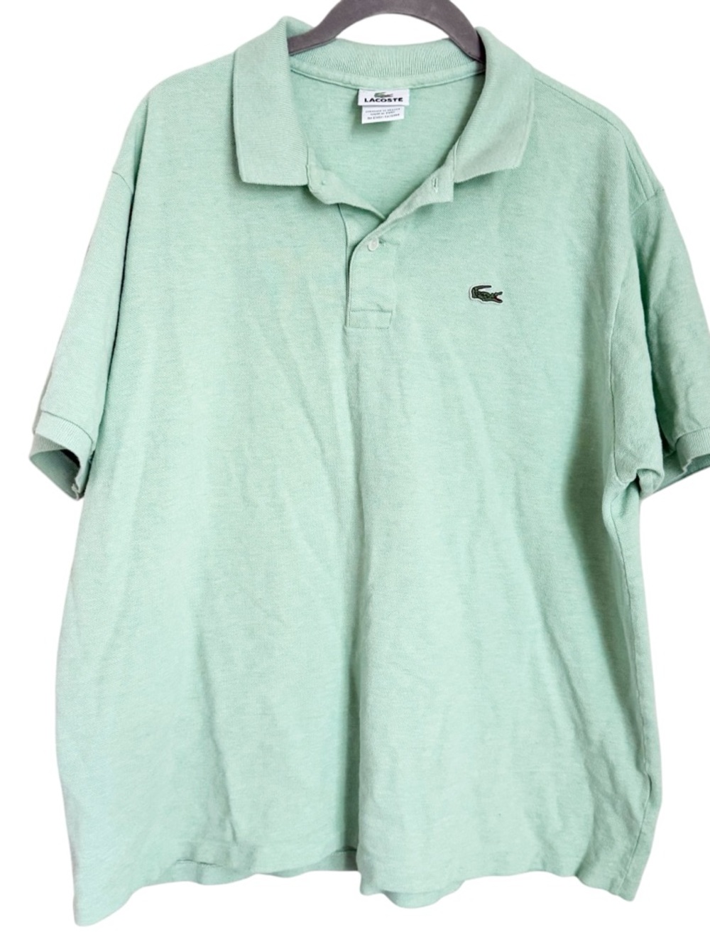 Lacoste Men's Mint Green Short Sleeve Polo Shirt Sz 7 (2xl)